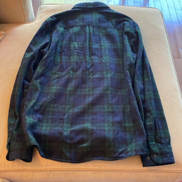LL Bean slim fit Blackwatch tartan flannel shirt. - Picture 4 of 4